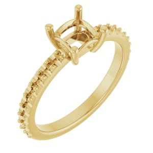 18K Yellow Gold 5 mm Square Ring Mounting – image 2