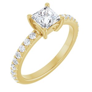 14K Yellow Gold 5 mm Square Ring Mounting