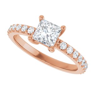 10K Rose Gold 5 mm Square Ring Mounting – image 8