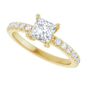 14K Yellow Gold 5 mm Square Ring Mounting – image 8