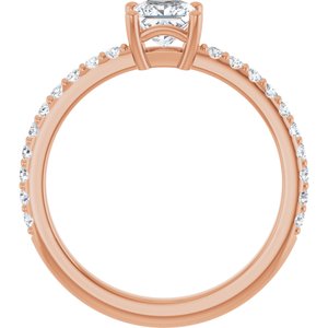 10K Rose Gold 4.5 mm Square Ring Mounting – image 3