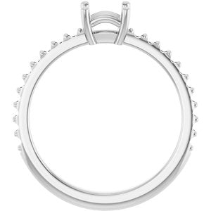 14K White Gold 4.5 mm Square Ring Mounting – image 4