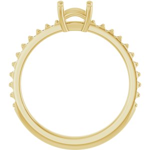 18K Yellow Gold 4.5 mm Square Ring Mounting – image 4