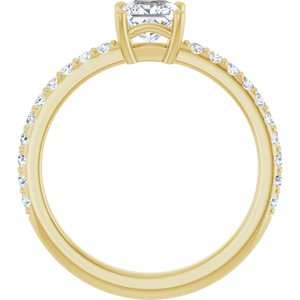 18K Yellow Gold 4.5 mm Square Ring Mounting – image 3