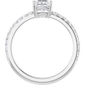 14K White Gold 4.5 mm Square Ring Mounting – image 3