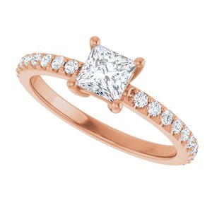 10K Rose Gold 4.5 mm Square Ring Mounting – image 8