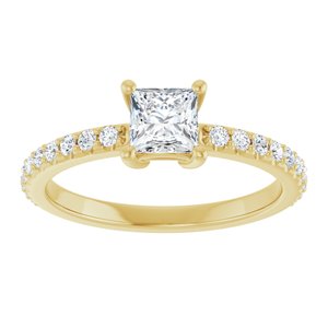 10K Yellow Gold 4.5 mm Square Ring Mounting – image 5