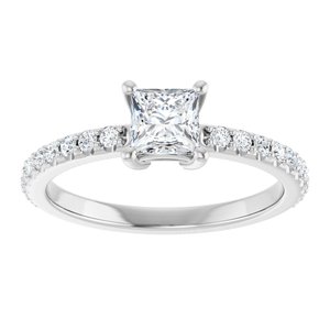 Sterling Silver 4.5 mm Square Ring Mounting – image 5