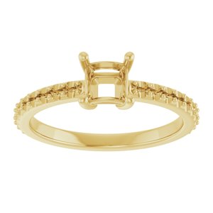 10K Yellow Gold 4.5 mm Square Ring Mounting – image 6