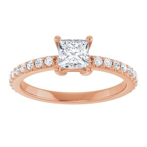 18K Rose Gold 4.5 mm Square Ring Mounting – image 5
