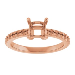 10K Rose Gold 5 mm Square Ring Mounting – image 6