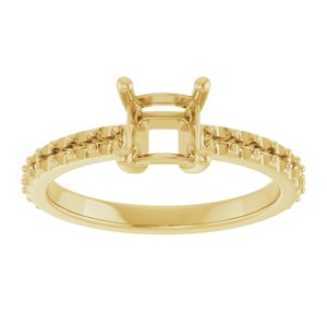 14K Yellow Gold 5 mm Square Ring Mounting – image 6