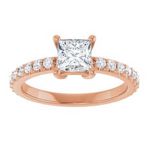 10K Rose Gold 5 mm Square Ring Mounting – image 5