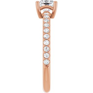 18K Rose Gold 4.5 mm Square Ring Mounting – image 7