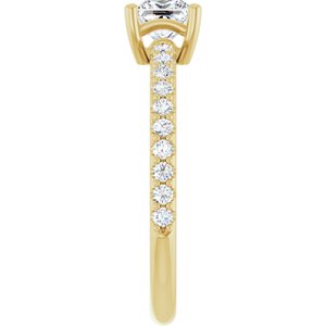 18K Yellow Gold 4.5 mm Square Ring Mounting – image 7