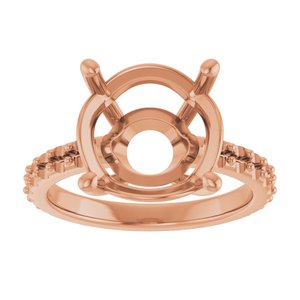 10K Rose Gold 12 mm Round Ring Mounting – image 6