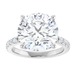 14K X1 White Gold 12 mm Round Ring Mounting – image 5