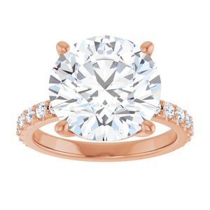 14K Rose Gold 12 mm Round Ring Mounting – image 5