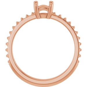 10K Rose Gold 5 mm Cushion Ring Mounting – image 4