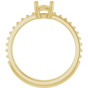10K Yellow Gold 5 mm Cushion Ring Mounting – image 4