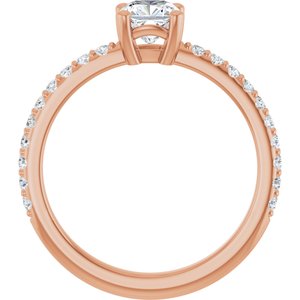 18K Rose Gold 5 mm Cushion Ring Mounting – image 3