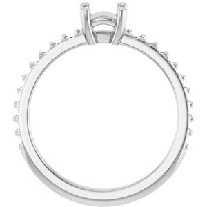 18K White Gold 5 mm Cushion Ring Mounting – image 4