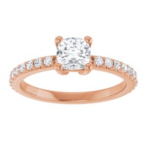 10K Rose Gold 5 mm Cushion Ring Mounting – image 5
