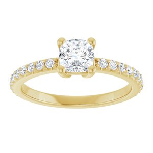 10K Yellow Gold 5 mm Cushion Ring Mounting – image 5