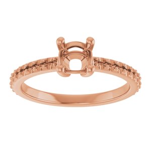 10K Rose Gold 5 mm Cushion Ring Mounting – image 6
