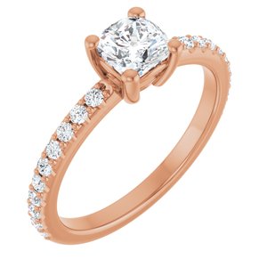 14K Rose Gold 5 mm Cushion Ring Mounting