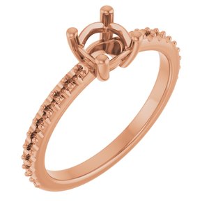 14K Rose Gold 5 mm Cushion Ring Mounting – image 2