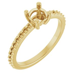 10K Yellow Gold 5 mm Cushion Ring Mounting – image 2