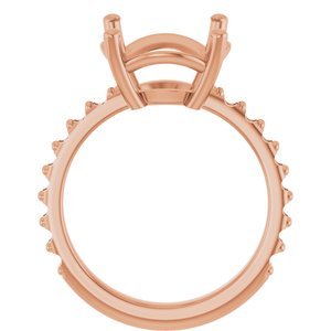 10K Rose Gold 12 mm Round Ring Mounting – image 4
