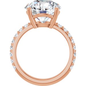 10K Rose Gold 12 mm Round Ring Mounting – image 3
