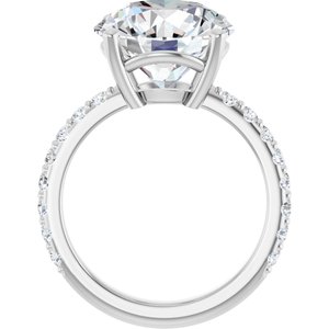 14K X1 White Gold 12 mm Round Ring Mounting – image 3