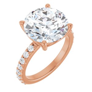 10K Rose Gold 12 mm Round Ring Mounting