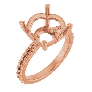 14K Rose Gold 12 mm Round Ring Mounting – image 2