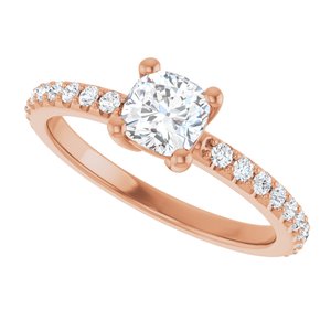 10K Rose Gold 5 mm Cushion Ring Mounting – image 8