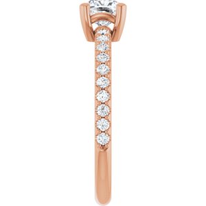 10K Rose Gold 5 mm Cushion Ring Mounting – image 7