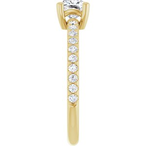10K Yellow Gold 5 mm Cushion Ring Mounting – image 7