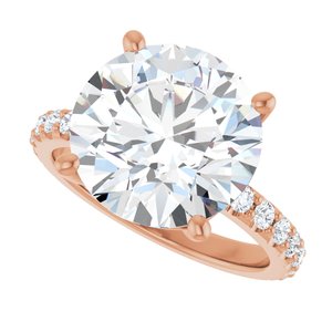 10K Rose Gold 12 mm Round Ring Mounting – image 8