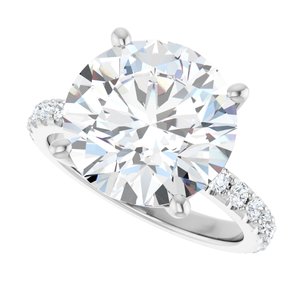 14K White Gold 12 mm Round Ring Mounting – image 8