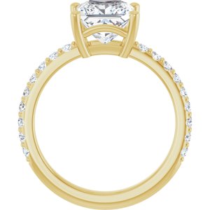 10K Yellow Gold 7 mm Square Ring Mounting – image 3