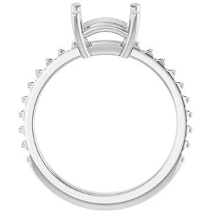 14K White Gold 7 mm Square Ring Mounting – image 4