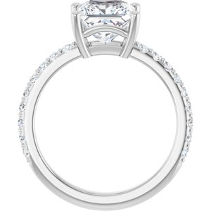 10K White Gold 7 mm Square Ring Mounting – image 3