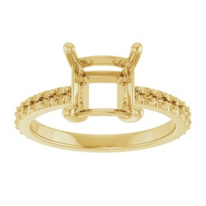10K Yellow Gold 7 mm Square Ring Mounting – image 6