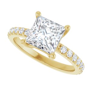 10K Yellow Gold 7 mm Square Ring Mounting – image 8