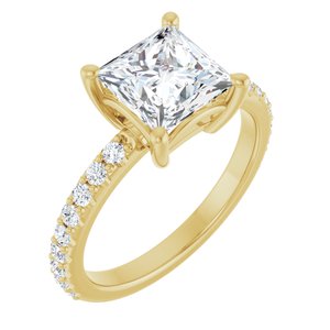 14K Yellow Gold 7 mm Square Ring Mounting