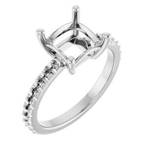 Continuum Sterling Silver 7 mm Square Ring Mounting – image 2