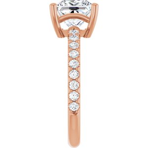 10K Rose Gold 7 mm Square Ring Mounting – image 7